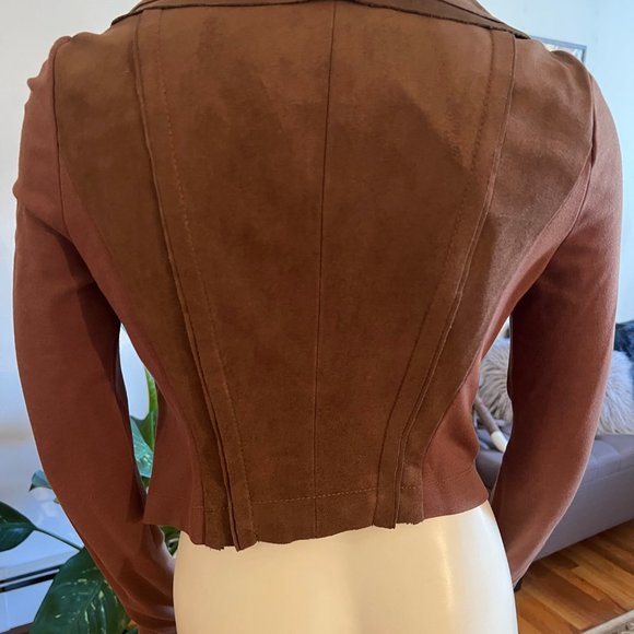 BCBG Maxazaria Brown Ana Faux Suede Jacket - Picture 6 of 10